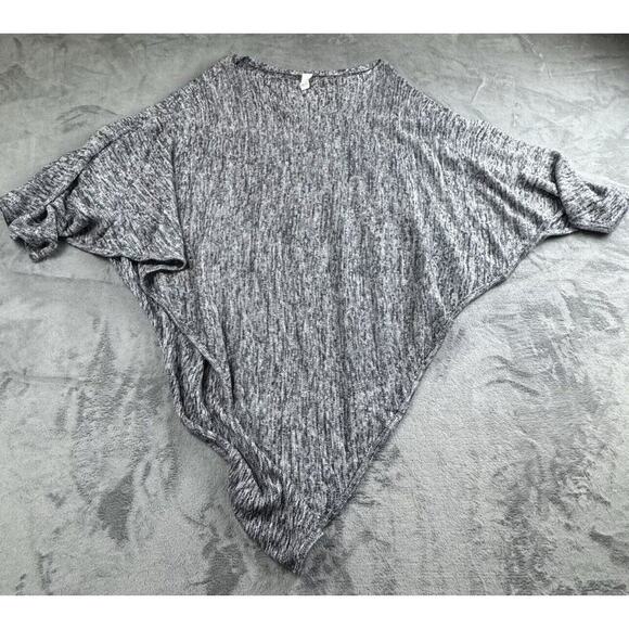 LULULEMON Foward Flow Poncho Womens Heathered Gray Ribbed Minimalist Sweater - Picture 3 of 8